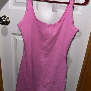 Pink Sleeveless bodycon shorts one piece